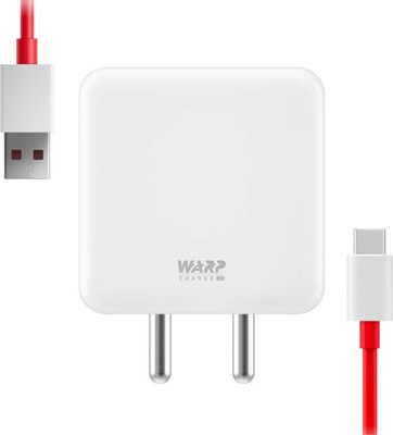 KONICARE 30 W Warp 5 A Wall Charger for Mobile with Detachable Cable(white compatible for oneplus Charger 7, 7t, 7 pro, nord, nord ce5g(Adapter Only), Cable Included)
