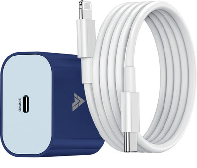 DR VAKU 20 W PD Wall Charger for Mobile with Detachable Cable(Blue, Cable Included)