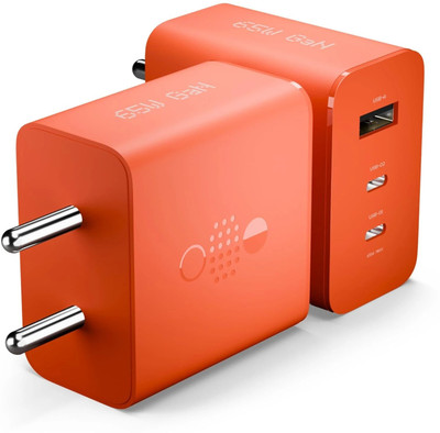 Kizzy 65 W Power GaN 7 A Wall Charger for Mobile(Orange)