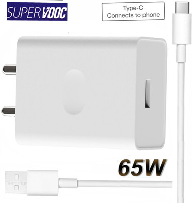 EliteGadgets 65 W SuperVOOC 6 A Wall Charger for Mobile with Detachable Cable(White, Red Supervooc Charger for Realme Narzo N63, Cable Included)