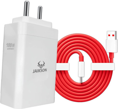 JAIKSON 100 W SuperVOOC 6 A Wall Charger for Mobile with Detachable Cable(White, Cable Included)