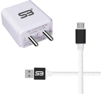 shopbucket 18 W Quick Charge 3 A Wall Charger for Mobile with Detachable Cable(White, Cable Included)