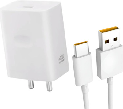 PECZARDH 45 W SuperVOOC 5 A Wall Charger for Mobile with Detachable Cable(Compatible with ReaIme GT Neo 5, GT Neo 5SE,GT Neo 6SE,White, Cable Included)