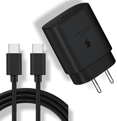Kizzy 25 W Supercharge 3.25 A Wall Charger for Mobile with Detachable Cable(Black, Cable Included)