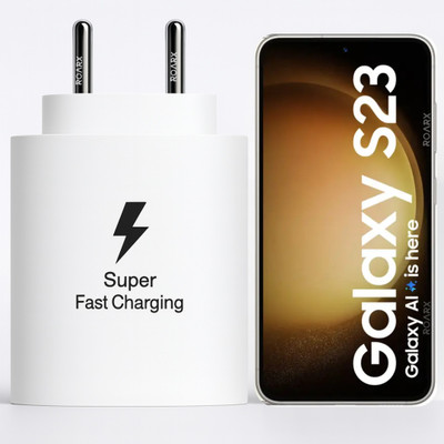 RoarX 25 W Quick Charge 3 A Wall Charger for Mobile(White, 25W Fast Charger For Samsung Galaxy S23 FE 5G Fast Charger Adapter)