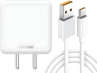 Zybux 80 W SuperVOOC 6 A Wall Charger for Mobile(White, Cable Included)