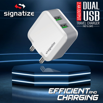 SZ Dual usb 2.4Amp Micro charger 2.4 A Mobile Charger with Detachable Cable(White)