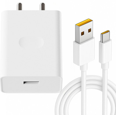 TechBlaze 65 W SuperVOOC 6 A Wall Charger for Mobile with Detachable Cable(White, Cable Included)