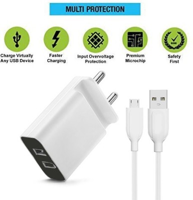 POZUB 3.4 A Multiport Mobile Charger with Detachable Cable(White, Cable Included)