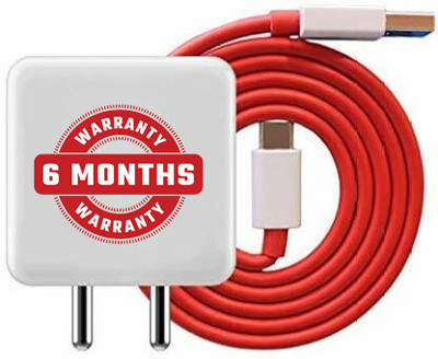 MGEdge 85 W VOOC 4 A Wall Charger for Mobile with Detachable Cable(White Adapter, Red Type-C Cable, Cable Included)