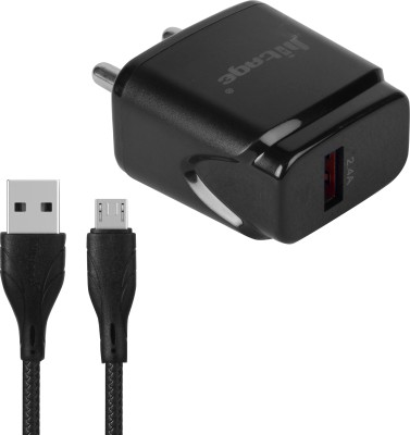 Hitage 2.4 A Mobile Charger with Detachable Cable(Black, Cable Included)