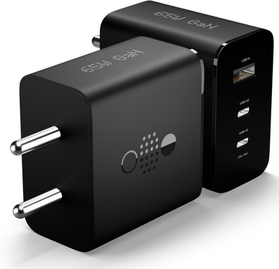 WEFIXALL 65 W Power GaN 7 A 3 Port Mobile Charger(Black)