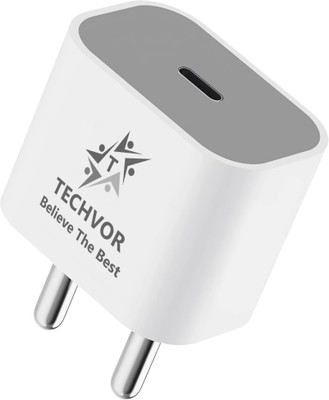 Techvor 20 W Quick Charge 3 A Wall Charger for Mobile(White)