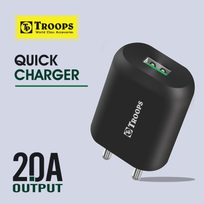 TP TROOPS TurboPower 2.0 2.5 A Mobile Charger with Detachable Cable(Black)
