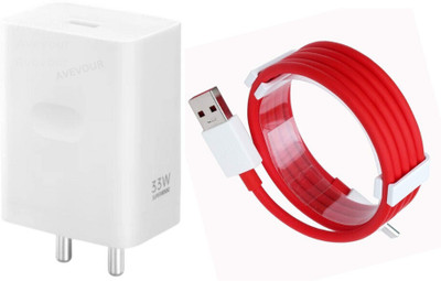 WEFIXALL 33 W SuperVOOC 3.1 A Wall Charger for Mobile with Detachable Cable(White, Red, Cable Included)