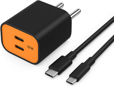 Kotsun 12 W Quick Charge 2.4 A Wall Charger for Mobile with Detachable Cable(Black, Cable Included)