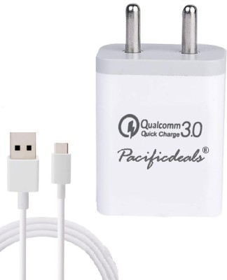 Pacificdeals 18 W Quick Charge 3 A Mobile Charger with Detachable Cable(White, Cable Included)