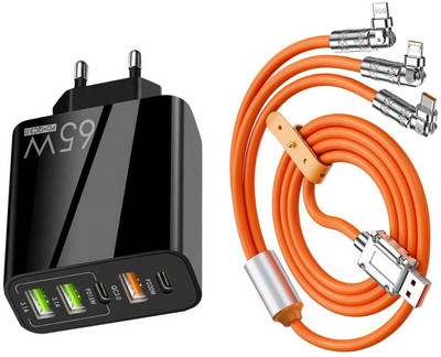 Life Like Qualcomm 3.0 5.4 A Multi-pin Wall Charger for Mobile with Detachable Cable(Black)