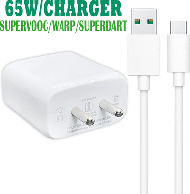 Saibaba Insulators 65 W Qualcomm 3.0 Wall Charger for Mobile with Detachable Cable(White&Green, Cable Included)