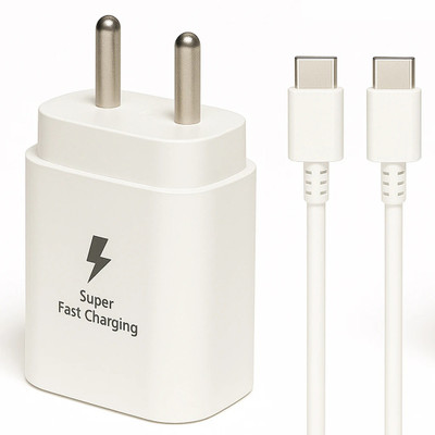 RVAT 25 W Quick Charge 3 A Wall Charger for Mobile with Detachable Cable(White, Cable Included)