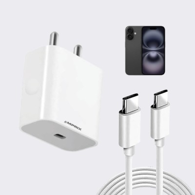 Mprix 20 W Quick Charge 3.1 A Wall Charger for Mobile with Detachable Cable(White, Cable Included)