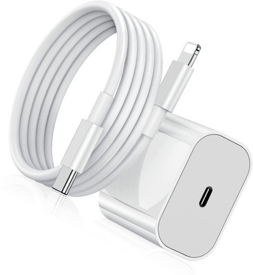 ryumux 20 W PD 2 A Wall Charger for Mobile with Detachable Cable(i phone charger for iphone 15 to 16pro max, White, Cable Included)