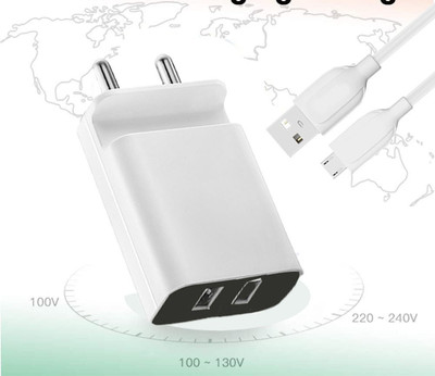 POZUB 3.4 A Wall Charger for Mobile with Detachable Cable(White, Cable Included)