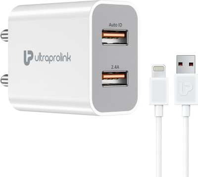 Ultraprolink 12 W 2.4 A Wall Charger for Mobile with Detachable Cable(White, Cable Included)