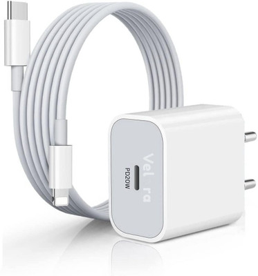 VELORA 20 W PD 3 A Wall Charger for Mobile with Detachable Cable(White)