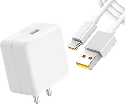 MAK 80 W Supercharge 4 A Wall Charger for Mobile with Detachable Cable(White, Cable Included)