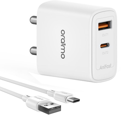ORAIMO 33 W 3 A Wall Charger for Mobile with Detachable Cable(White, Cable Included)