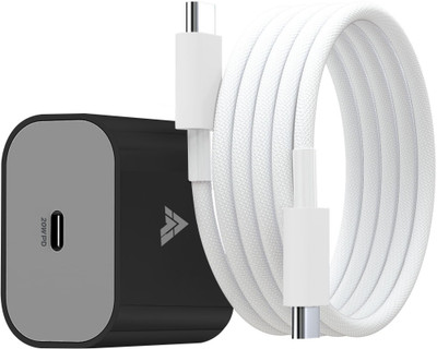 DR VAKU 20 W PD Wall Charger for Mobile with Detachable Cable(Black & grey, Cable Included)