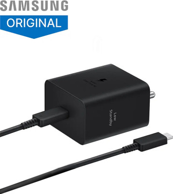 Samsung 45 W GaN 3 A Wall Charger for Mobile with Detachable Cable(Black)