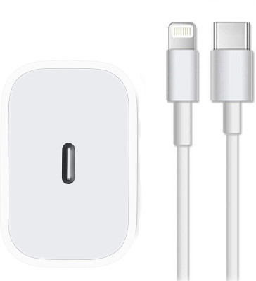 Prifakt 20 W Quick Charge 3.1 A Wall Charger for Mobile with Detachable Cable(White, Cable Included)