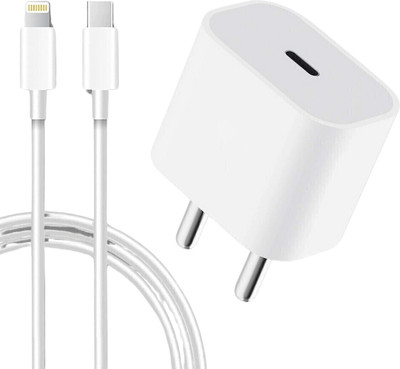 MAK 20 W PD 2.4 A Wall Charger for Mobile with Detachable Cable(White, Cable Included)