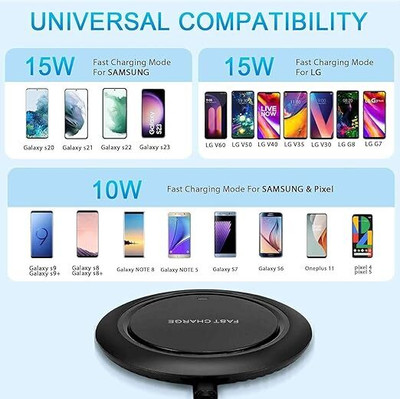 MARS CocoEye Black Round Wireless Charger 20W Charging Pad