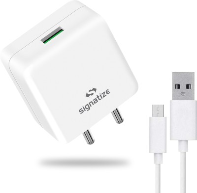 SIGNATIZE Quick Charge 4.4 A Mobile Charger with Detachable Cable(White, Cable Included)