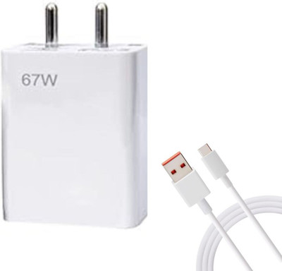 Avaxon 67 W SonicCharge 5 A Wall Charger for Mobile with Detachable Cable(Compatible for Ml POCO Note 15 | Note 14 Pro | 13, White, Cable Included)