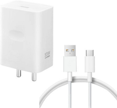WEFIXALL 33 W SuperVOOC 3.1 A Wall Charger for Mobile with Detachable Cable(White, Cable Included)