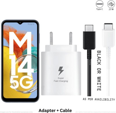 RoarX 25 W Supercharge 3.1 A Mobile Charger with Detachable Cable(ORIGINAL 25W SUPERFAST CHARGING ADAPTER COMPATIBLE FOR GALAXY M14 5G 3A Charger, Cable Included)