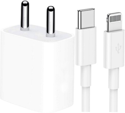 RoarX 20 W Quick Charge 3 A Mobile Charger(White, For iphone c type adapter with i phone charger cable type c)
