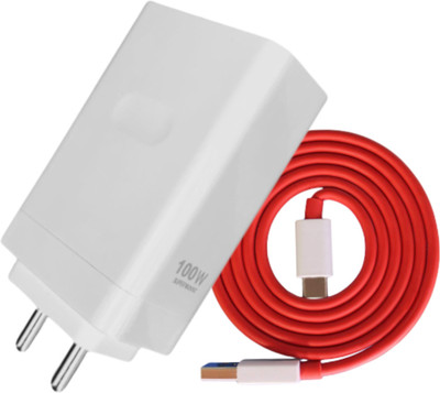 AVEVOUR ORIGINAL 100 W SuperVOOC 9 A Wall Charger for Mobile with Detachable Cable(white, red, Cable Included)