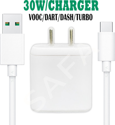 Safa 30 W Qualcomm 3.0 6 A Wall Charger for Mobile with Detachable Cable(White, Cable Included)