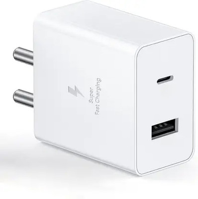 Tech4GSM 45 W Quick Charge 3 A Wall Charger for Mobile with Detachable Cable(White, Cable Included)