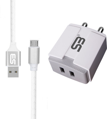 SB 12 W 3.4 A Wall Charger for Mobile with Detachable Cable(White, Cable Included)