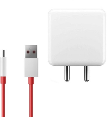 Wrapo 65 W SuperVOOC 6 A Mobile Charger with Detachable Cable(White & Red, Cable Included)