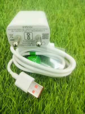 Infinix 18 W 2.4 A Wall Charger for Mobile with Detachable Cable(White, Type-C, Cable Included)