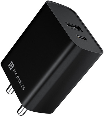 Portronics 33 W PPS 3 A Wall Charger for Mobile(Black)