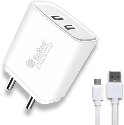 Soroo Future 15 W Supercharge 2.1 A Wall Charger for Mobile with Detachable Cable(White, Cable Included)