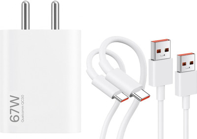 Butee 67 W Qualcomm 3.0 3 A Wall Charger for Mobile with Detachable Cable(White, Cable Included)